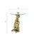 Leopard Side Table with Glass Top | Decorative Sculptural End Table | Aluminum Base | Gold Accent Table for Living Room | 18x18x23"